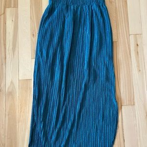 Anthropologie, shiny blue maxi skirt. XS